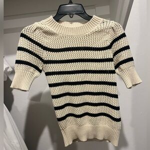 SO Women's Cream and Black Striped Sweater